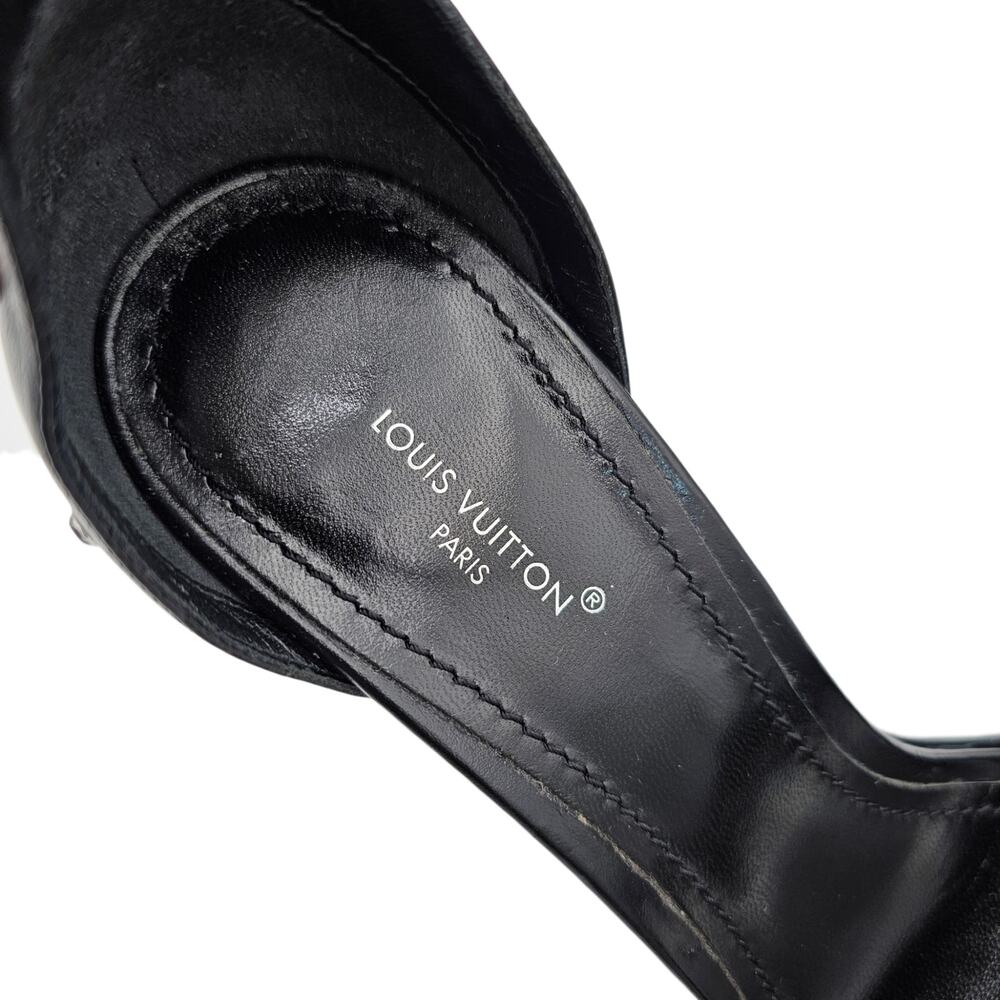 Louis Vuitton Monogram Platform Block Heel Sandal Black Crystal Stud Size 39 9 - Picture 12 of 15